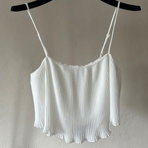 Princess Polly White Pleated Cami Top